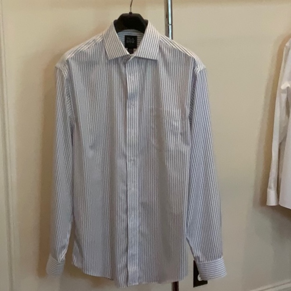 Men’s Jos.A.Bank Traveler Blue and White Striped Shirt